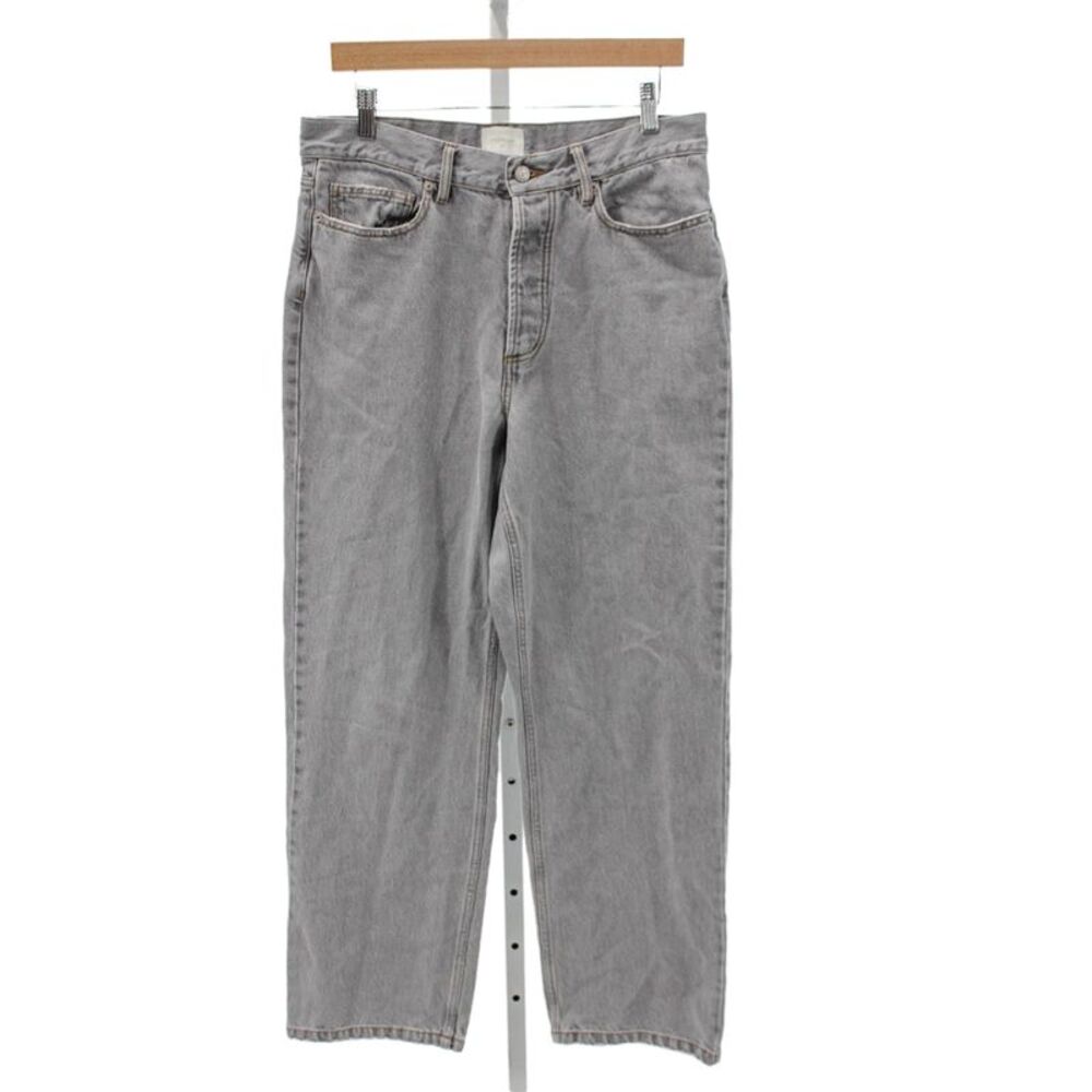 Aime Leon Dore Mens Straight Jeans Gray High Rise Button Cotton Size 30
